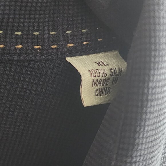 Tommy Bahama Mens 100% Silk Button Up Shirt Long Sleeve Collared Black Size M - Picture 5 of 8